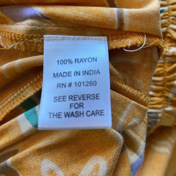 True Destinations Resort Wear Wide Leg Pants Beach Tropical Coverup Yellow M - Picture 6 of 12